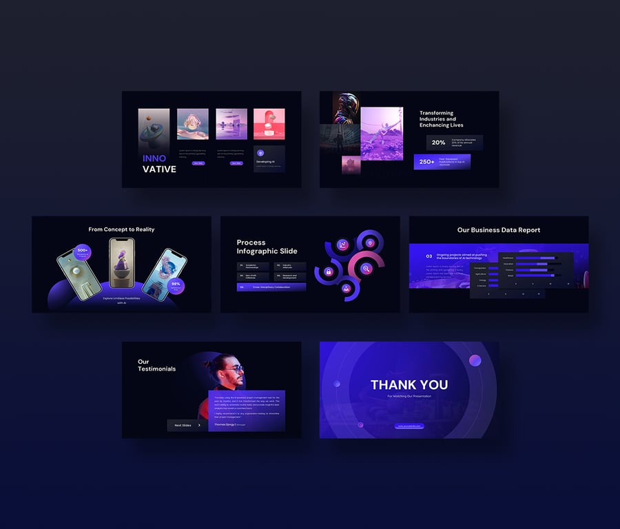 暗黑主题作品展示PPT模板 (PPTX)