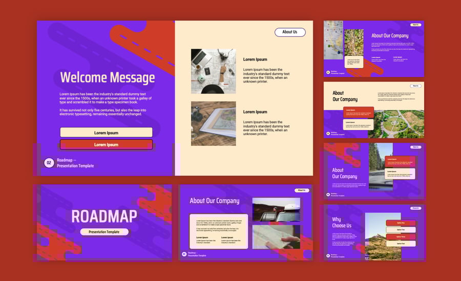 业务路线图PPT模板 (PPTX)