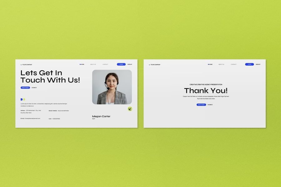 绿色蓝色现代商业策略PPT模板 (PPT,PPTX)