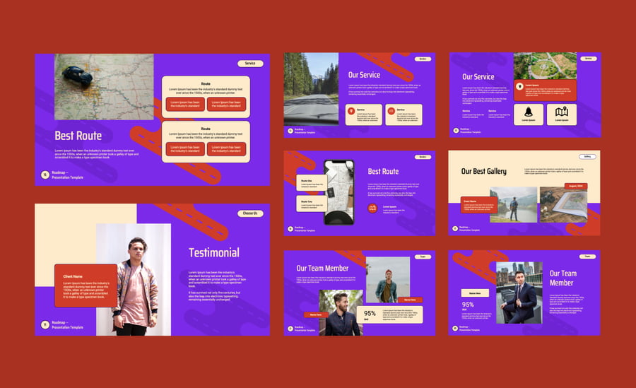 业务路线图PPT模板 (PPTX)