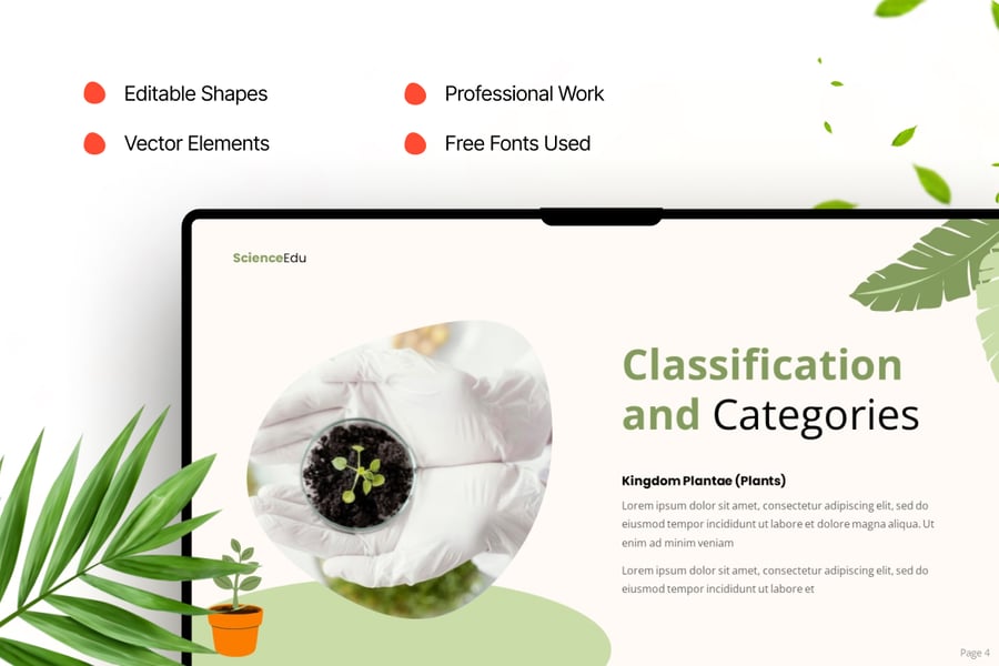 植物科学教育演示模板PPT模板 (PPTX)