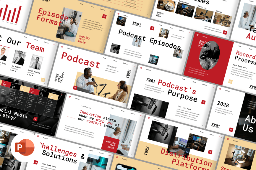 播客PPT模板 (PPTX)