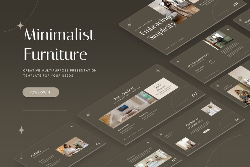 极简家具PPT模板 (PPTX)