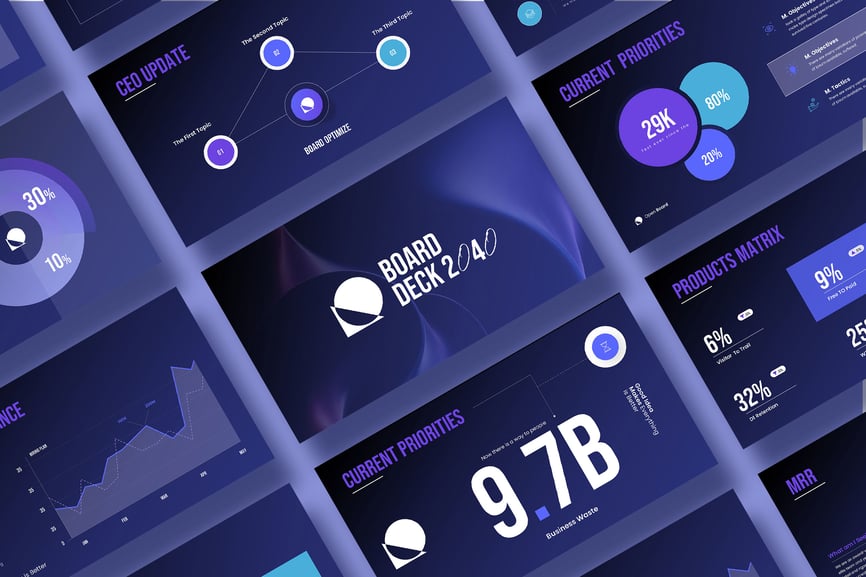 关键指标视觉板甲板PPT模板 (PPTX)