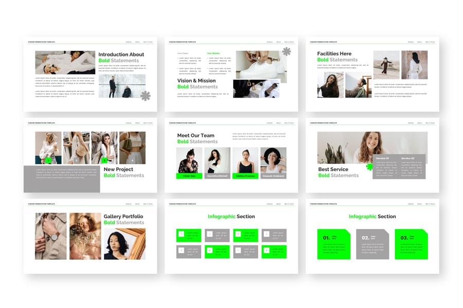 大胆的陈述 – 时尚PPT模板 (PPTX)