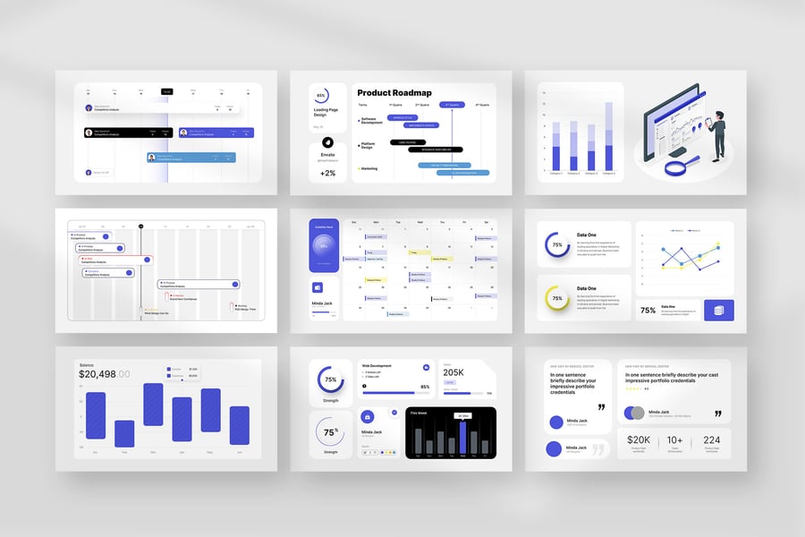 KPI仪表板PPT模板 (PPTX)