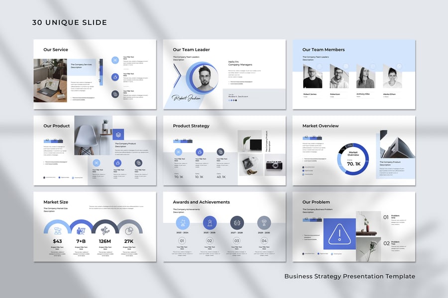 业务策略演示模板PPT模板 (PPTX)