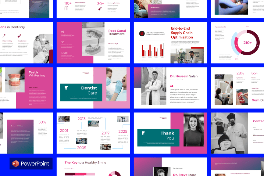 牙医护理PPT模板 (PPTX)