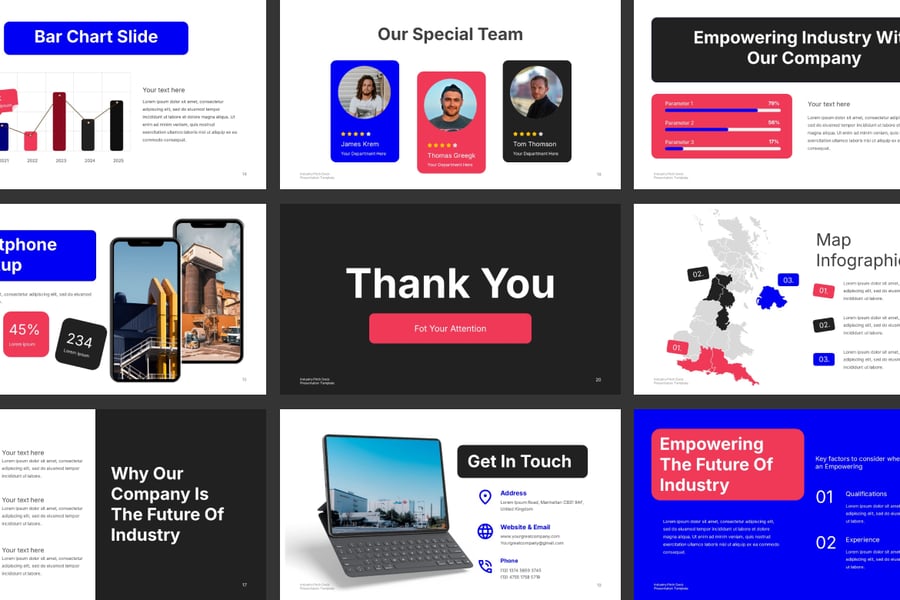 行业分析甲板PPT模板 (PPTX)