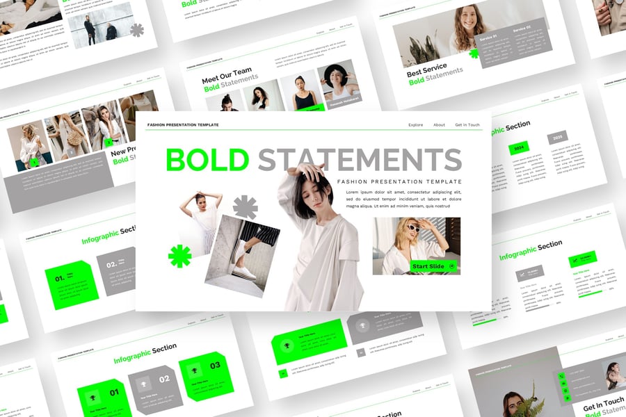 大胆的陈述 – 时尚PPT模板 (PPTX)