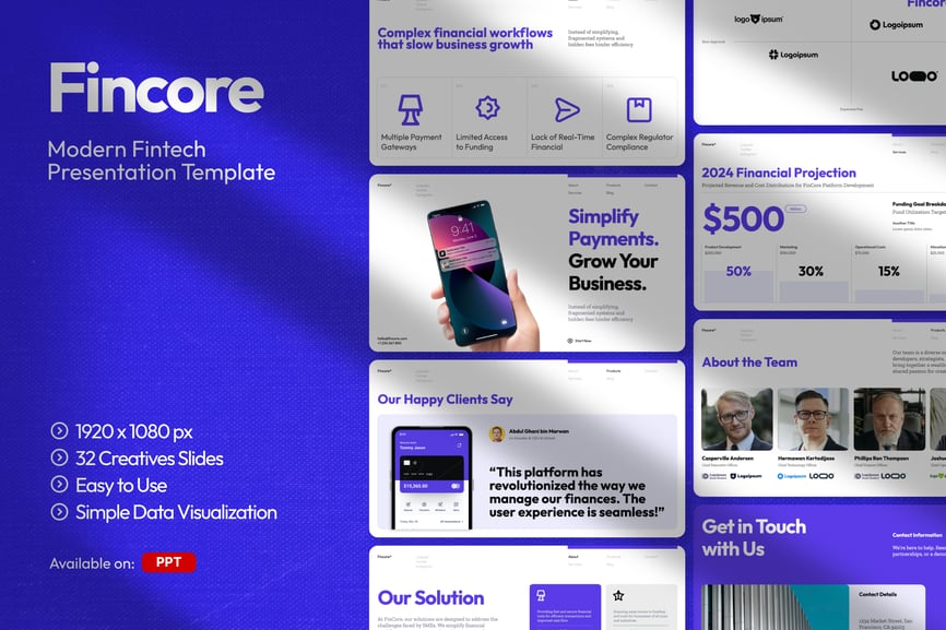 金融科技 PPT模板 (PPTX)