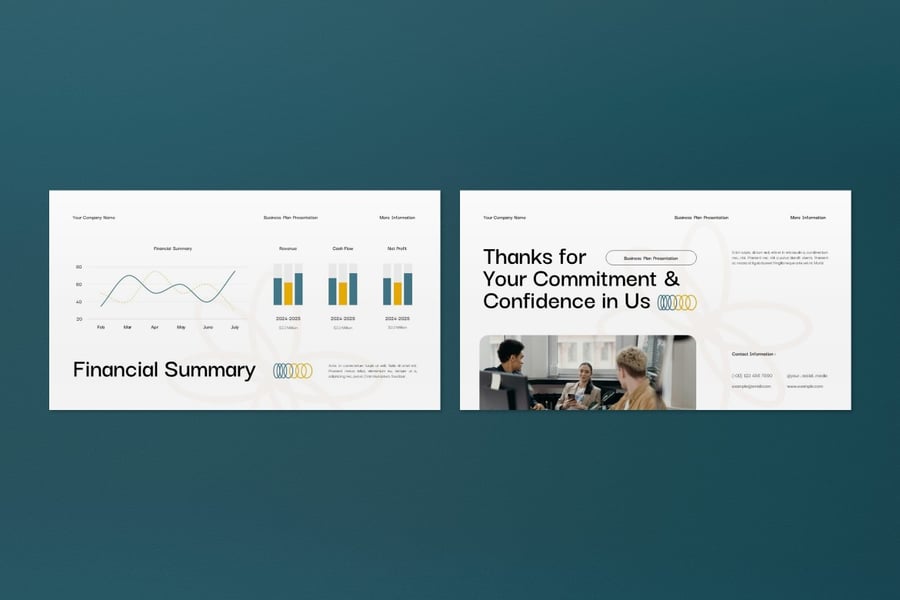 奶油黄色现代商业计划PPT模板 (PPT,PPTX)