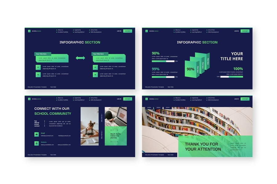 学校目标 – 教育PPT模板 (PPTX)