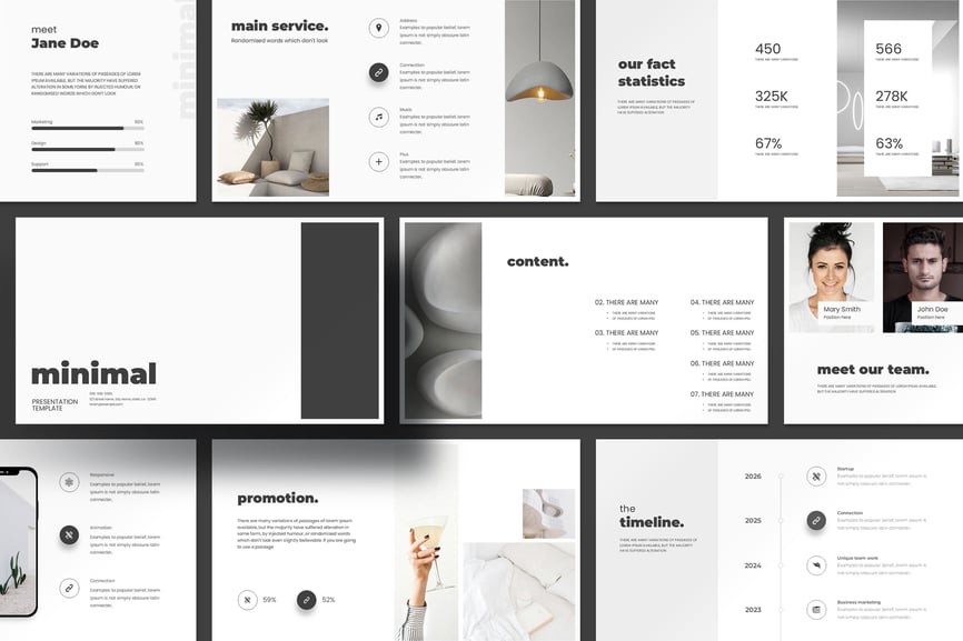 极简主义呈现模板PPT模板 (PPTX)