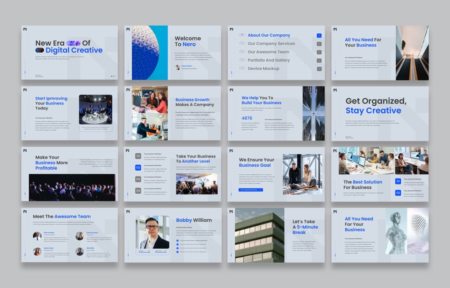 现代数字创意商业PPT模板 (PPT,PPTX)