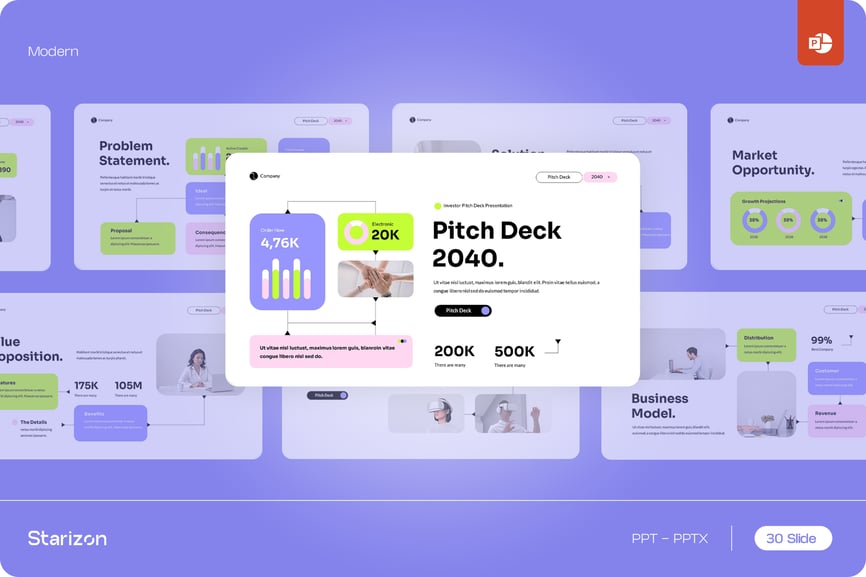 紫色多彩现代公司宣传演示文稿 PPT模板 (PPT,PPTX)