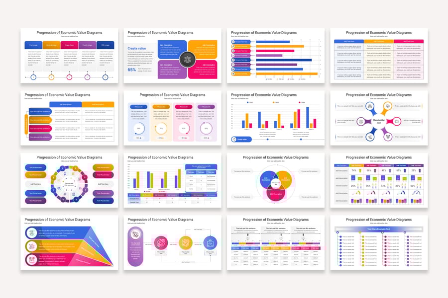 经济价值图的进程PPT模板 (PPTX)