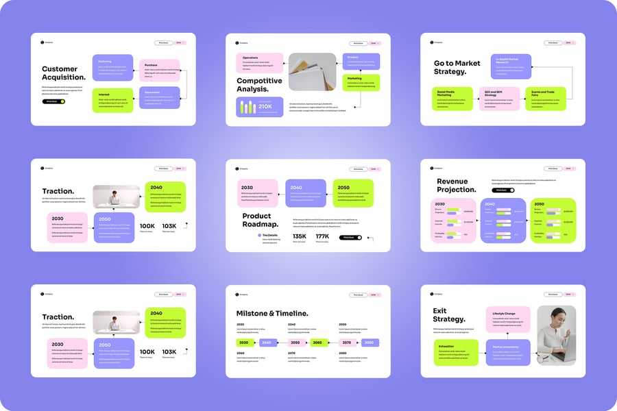 紫色多彩现代公司宣传演示文稿 PPT模板 (PPT,PPTX)