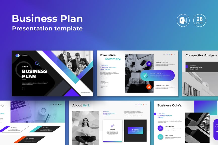 业务计划演示模板PPT模板 (PPTX)