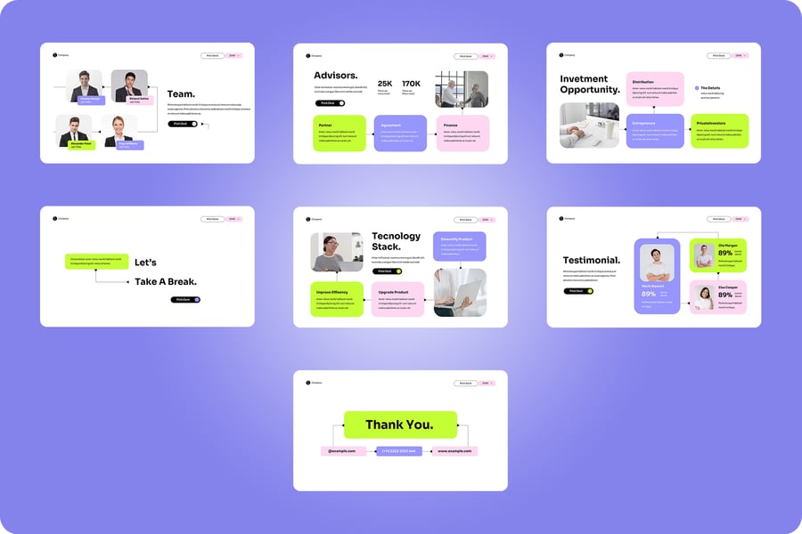 紫色多彩现代公司宣传演示文稿 PPT模板 (PPT,PPTX)