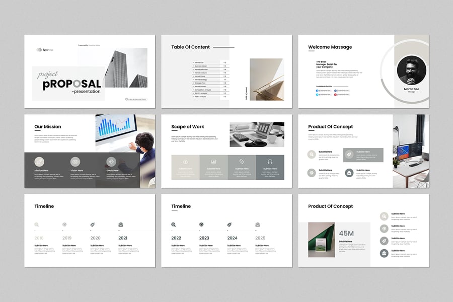 项目提案PPT模板 (PPTX)