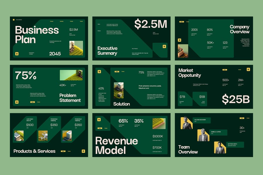 变形互动农业业务计划PPT模板 (PPTX)