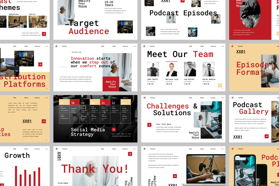 播客PPT模板 (PPTX)