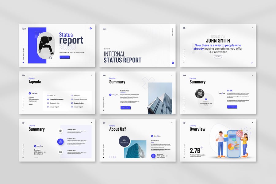 项目状态报告PPT模板 (PPTX)