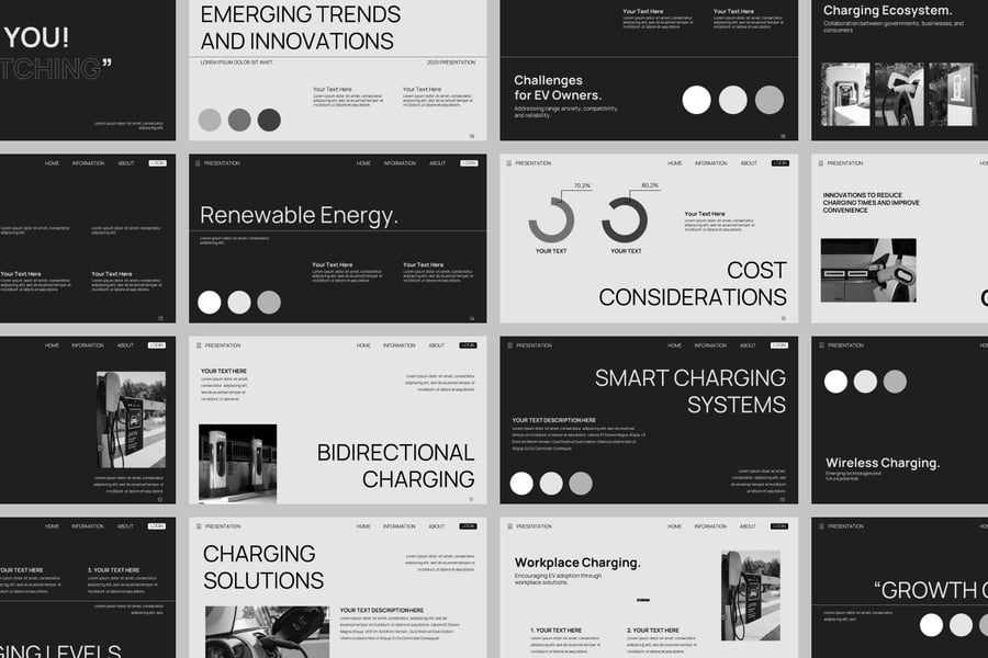 电动汽车充电PPT模板 (PPTX)