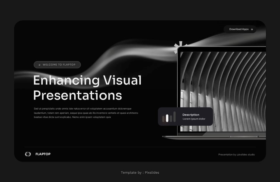 笔记本设备模型样机PPT模板 (PPT,PPTX)
