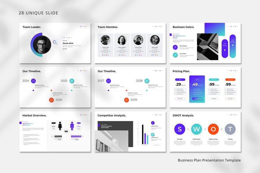 业务计划演示模板PPT模板 (PPTX)