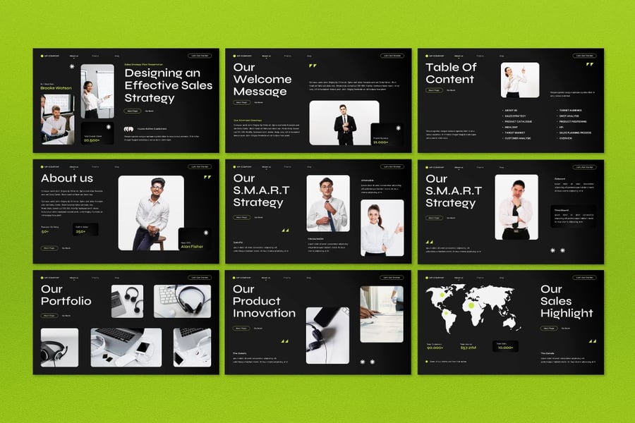 黑色优雅销售策略计划PPT模板 (PPT,PPTX)