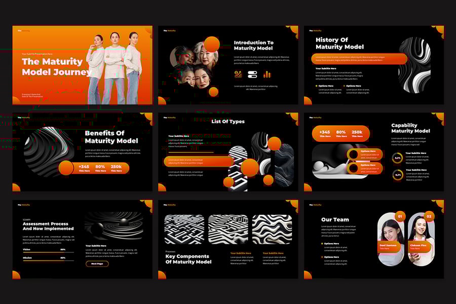 成熟度模型介绍PPT模板 (PPTX)