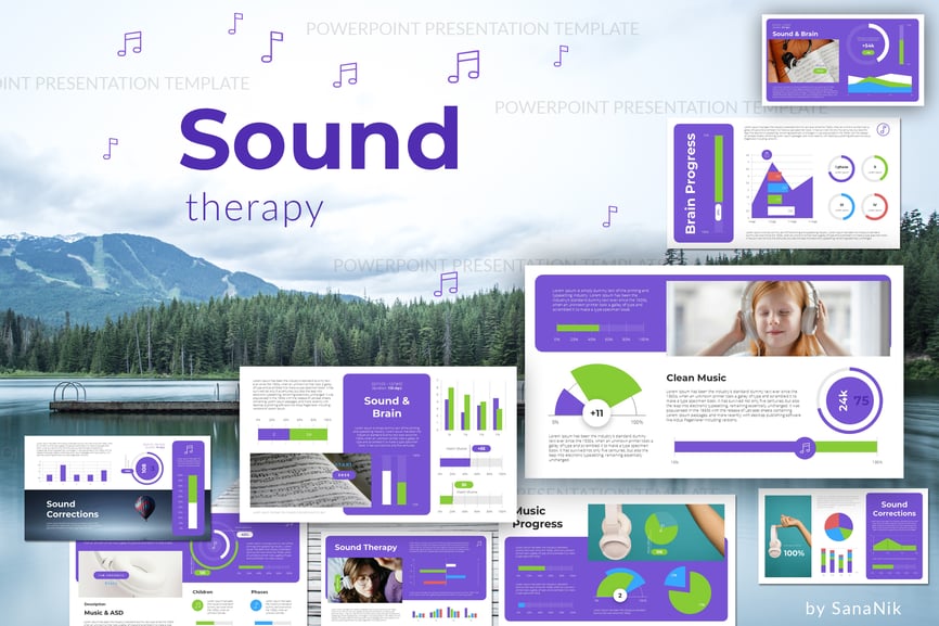 声音疗法PPT模板 (PPTX)