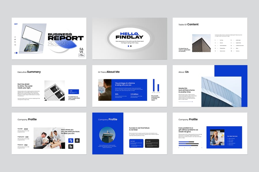 业务报告PPT模板 (PPTX)