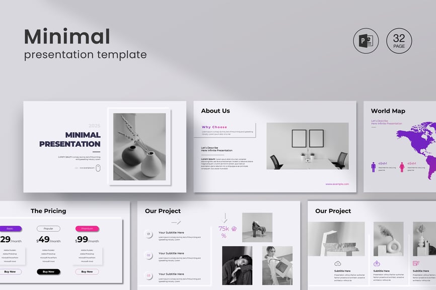 极简主义市场分析PPT模板 (PPTX)