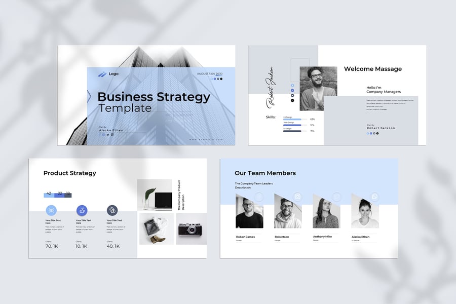 业务策略演示模板PPT模板 (PPTX)