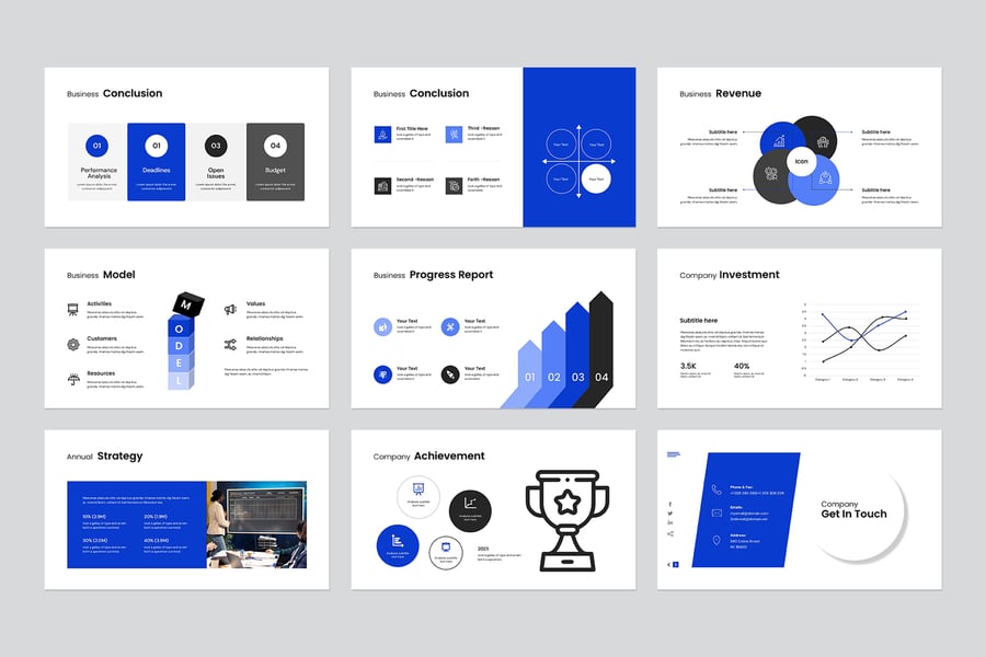 业务报告PPT模板 (PPTX)