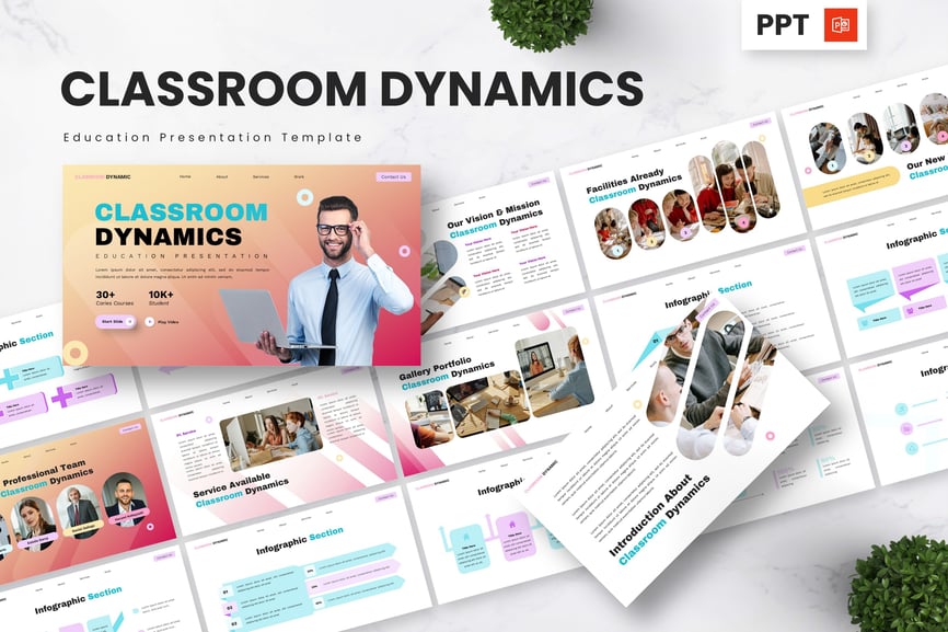 教室动态 – 教育PPT模板 (PPTX)