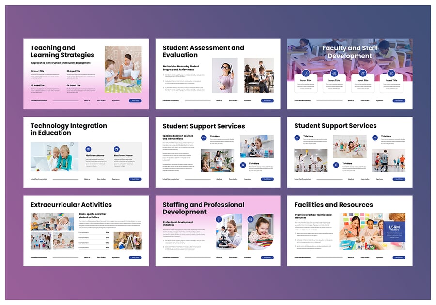 教育 学校计划PPT模板 (PPTX)