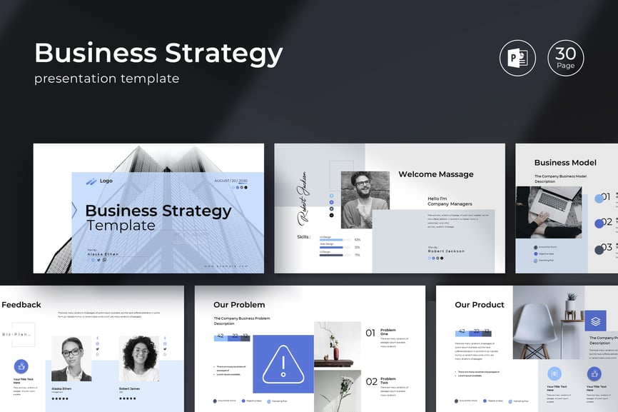 业务策略演示模板PPT模板 (PPTX)