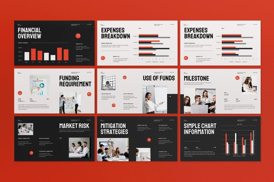 橙色黑色投资者PPT模板 (PPT,PPTX)