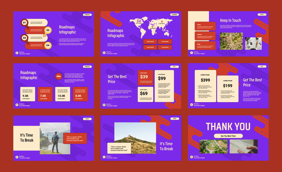 业务路线图PPT模板 (PPTX)