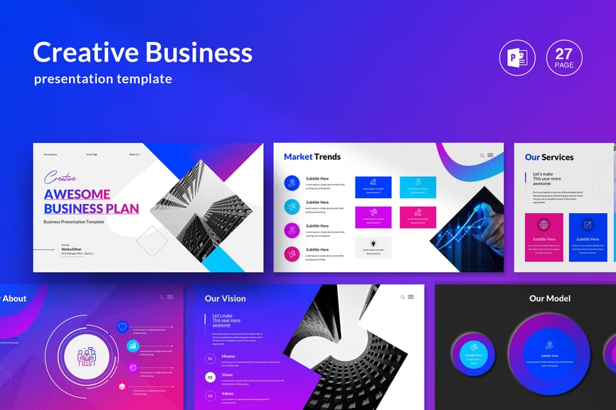 业务计划演示模板PPT模板 (PPTX)