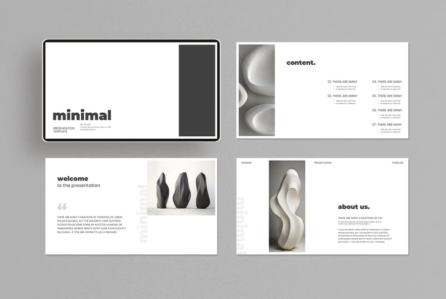 极简主义呈现模板PPT模板 (PPTX)