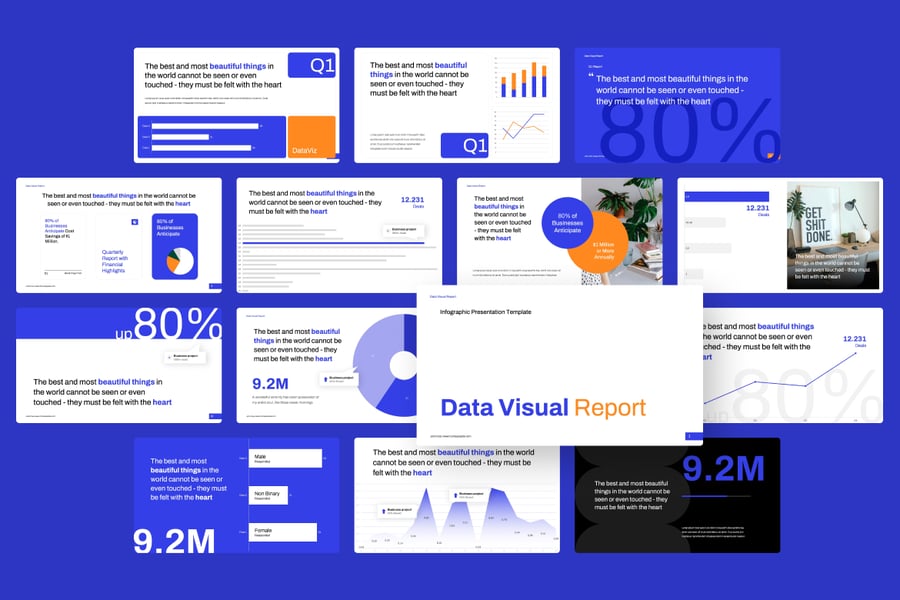 数据视觉报告PPT模板 (PPTX)