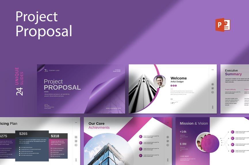 项目建议介绍PPT模板 (PPTX)