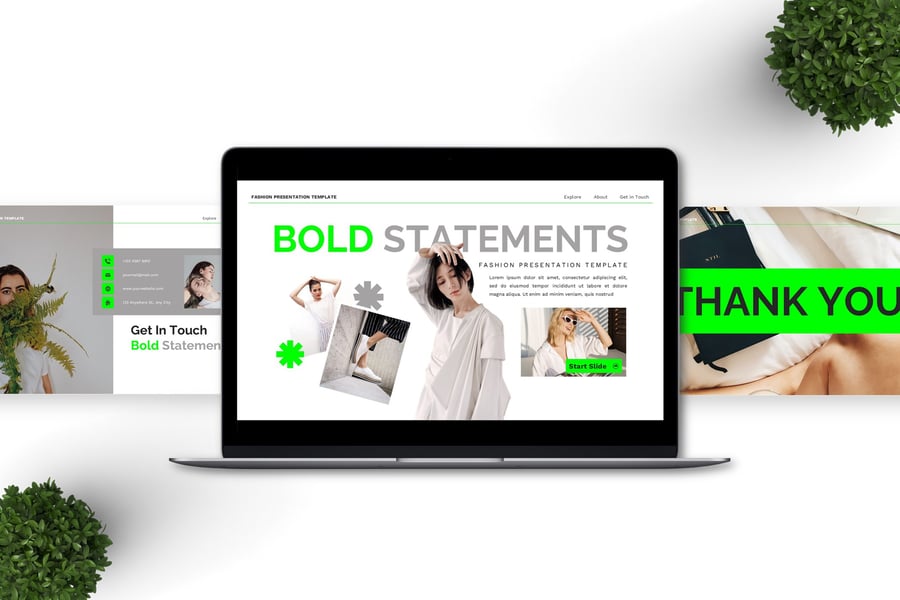 大胆的陈述 – 时尚PPT模板 (PPTX)