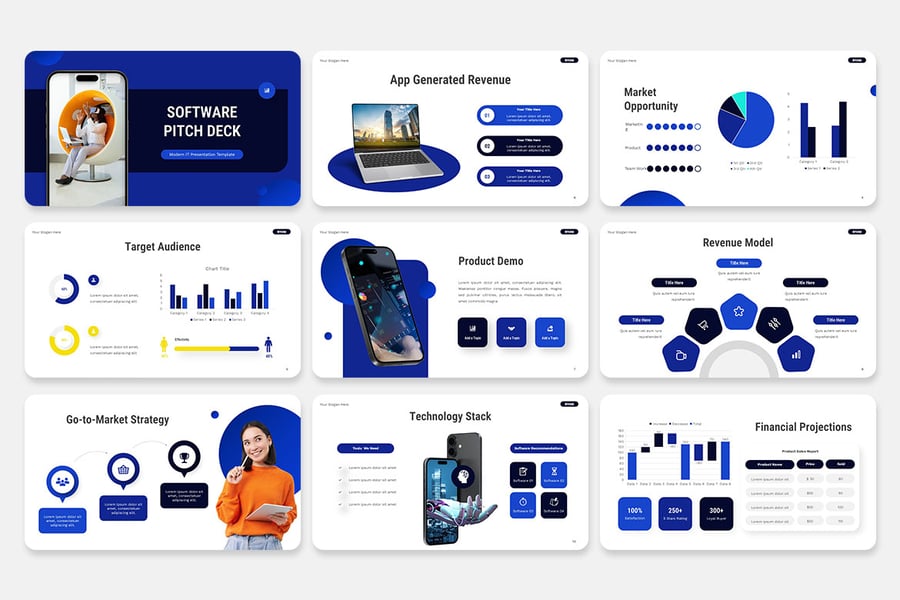 软件产品服务PPT模板 (PPTX)