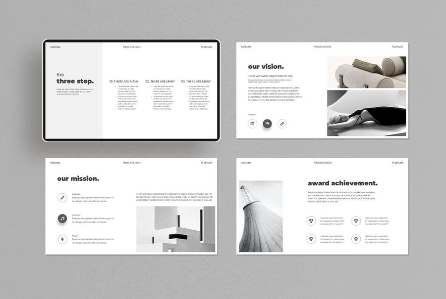 极简主义呈现模板PPT模板 (PPTX)